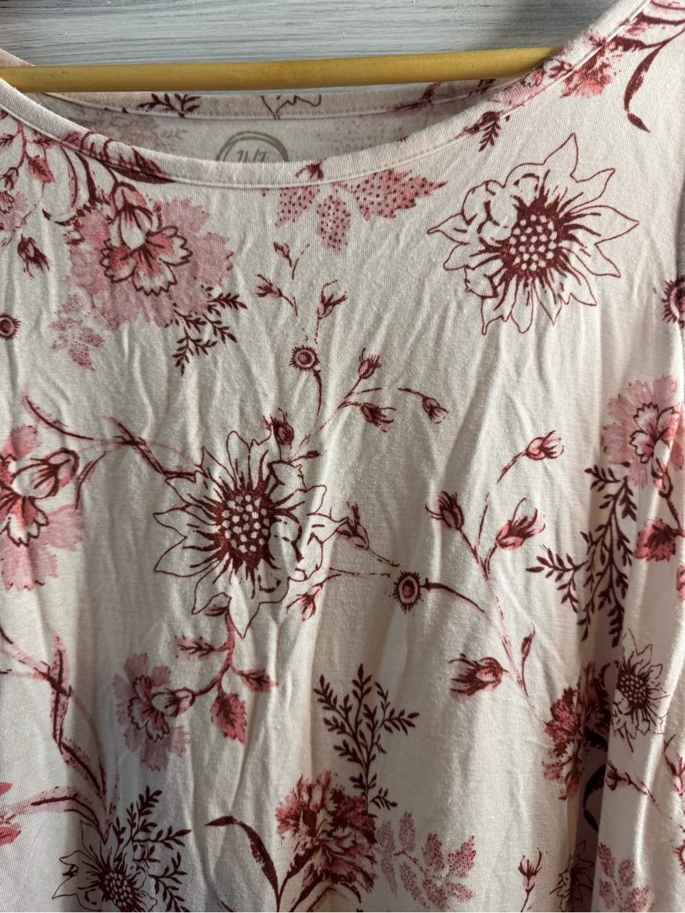 Women's Floral Scoop Neck Tank Top - Blush Pink - Picture 2 of 3